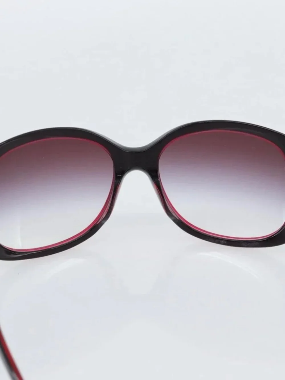CHANEL COCO Mark Sunglasses Plastic Red CC Auth 186282M